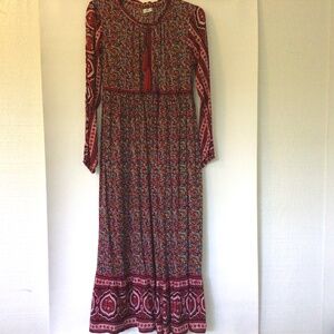 Women’s maxi dress long sleeves floral Natural Life XL